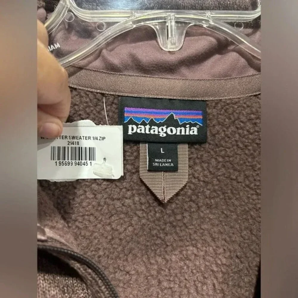Patagonia Women's L Large Better Sweater 1/4 Zip Pullover Stormy Mauve NWT - Picture 6 of 6